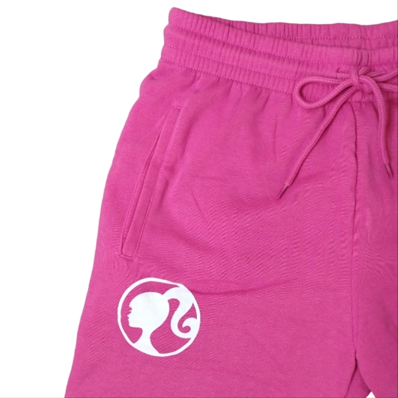 Barbie Sweatpants Pocket Joggers Hot Pink & White Logo NWOT - Picture 4 of 8